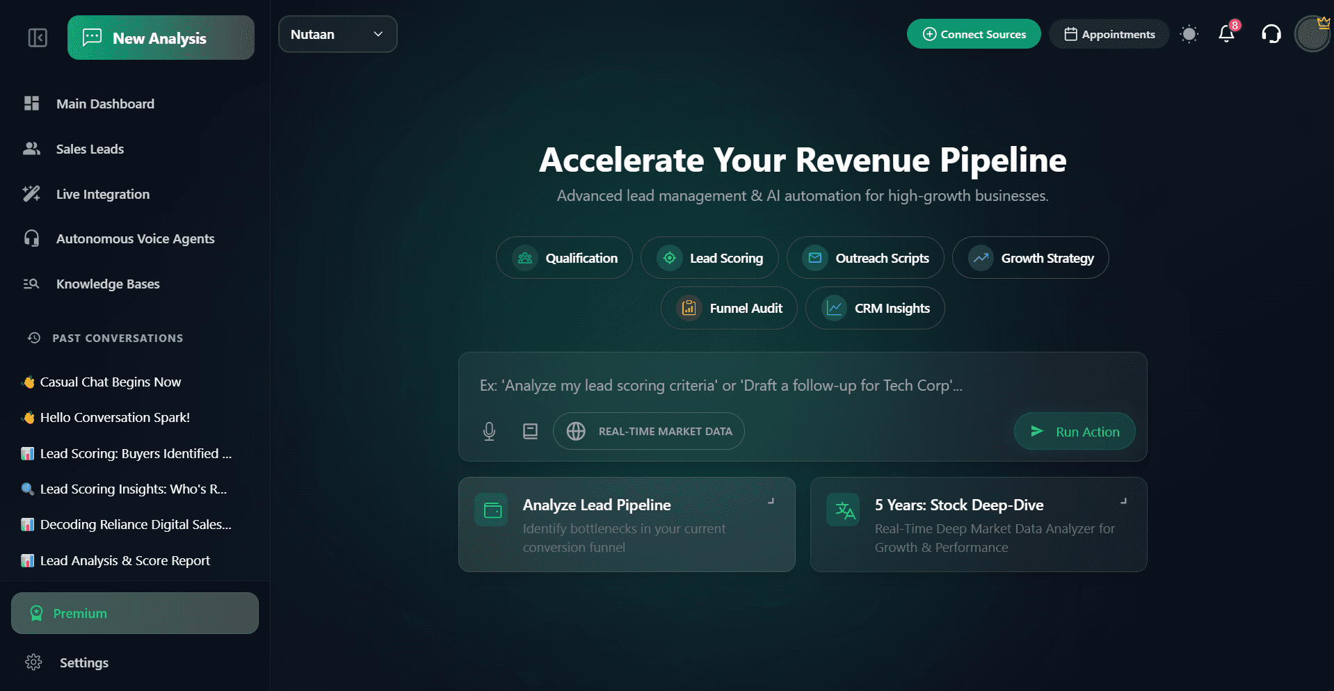 Nutaan AI Dashboard - Business Intelligence & Execution Layer